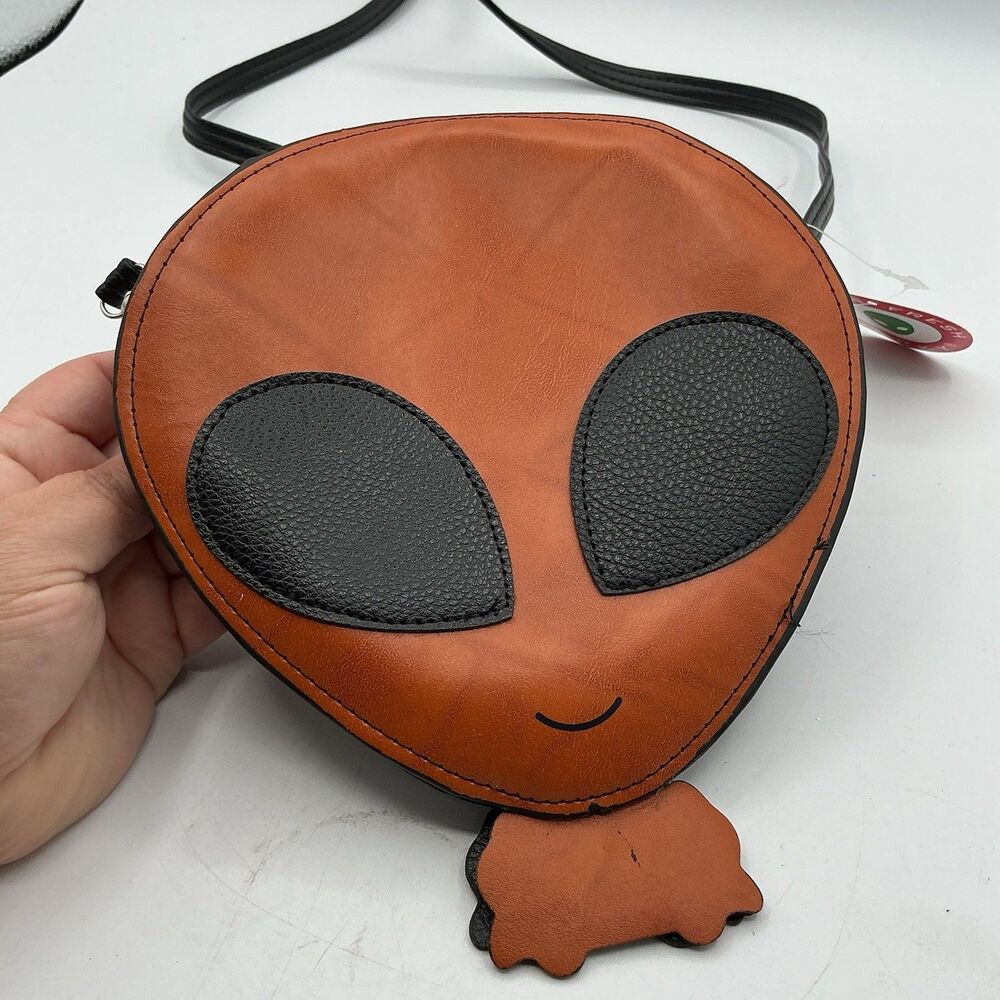 Fresh Jerky Alien Face Crossbody Purse Bag